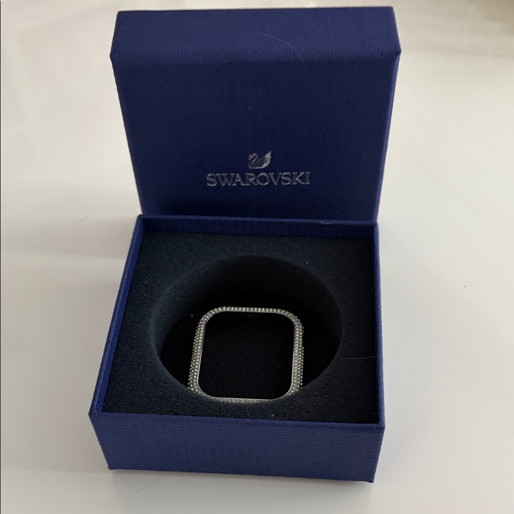 Swarovski Silver-Tone Apple Watch cover with crystal accents